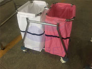 AG-SS019 Hai túi SS khung bệnh viện mặc quần áo y tế linen xe đẩy để bán