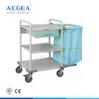 AG-SS017 bệnh viện thép không gỉ bánh xe đẩy giặt xe đẩy bệnh viện linen xe