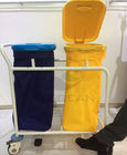 AG-SS019B Thép Không Gỉ khung hai túi bụi với bìa bệnh viện mặc quần áo chất thải xe đẩy thùng