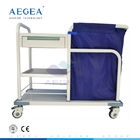 Xe đẩy bệnh viện bằng thép không gỉ di động AG-SS017B sử dụng giỏ hàng giặt ủi