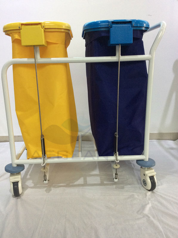 AG-SS019B bàn đạp chân sang trọng kiểm soát túi đôi bệnh viện mặc quần áo sạch lanh xe đẩy
