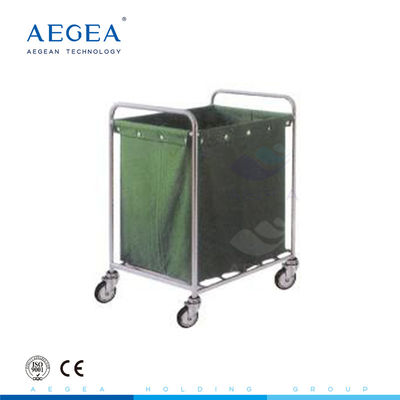 AG-SS013 Phòng khám bệnh viện bằng thép không gỉ mặc quần áo giặt xe đẩy với bốn bánh xe