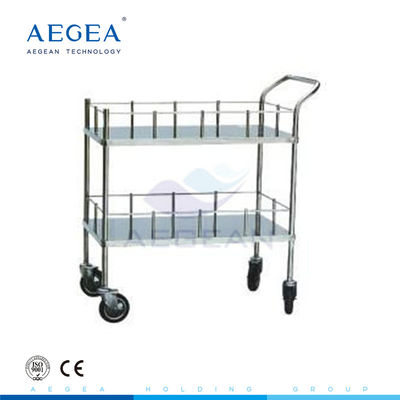 Khay giấy bệnh viện bằng thép không gỉ AG-SS006 bảng xe đẩy y tế 2 lớp