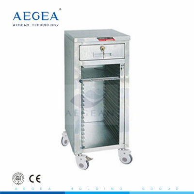 AG-CHT014 thép không gỉ 24 kệ tập tin bệnh nhân lưu trữ di động hồ sơ y tế xe đẩy